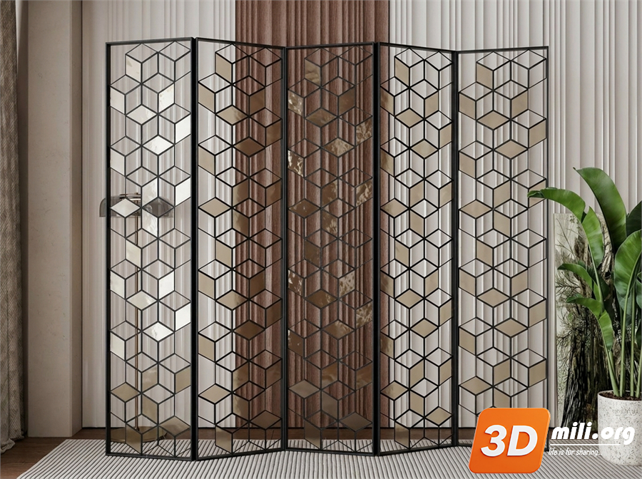 Folding screen Skp Files 